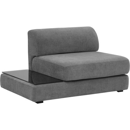 Harmony Danny Dark Grey Modular Armless Chair, Left Shelf
